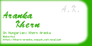 aranka khern business card